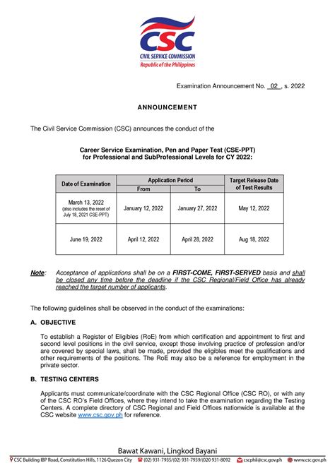 Examination Announcement No. 02 s. 2024 .